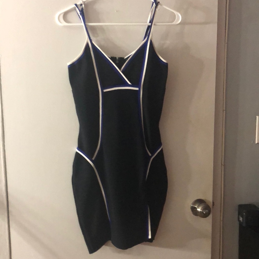 Guess black, white and blue dress